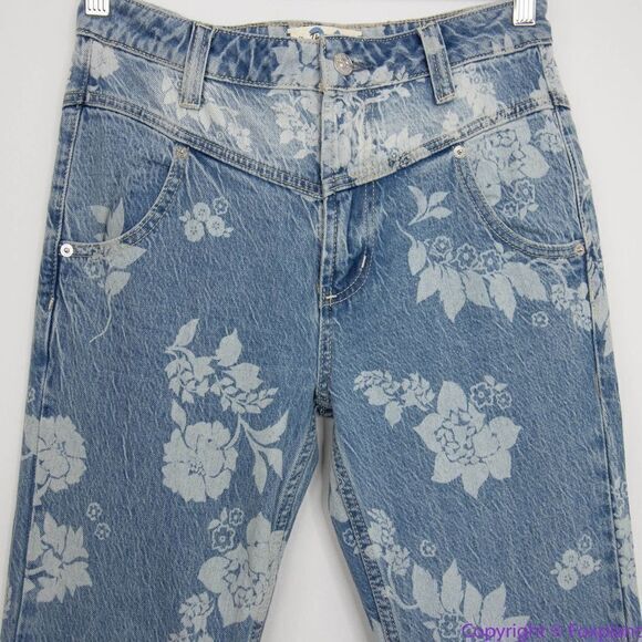 NEW Free‎ People We The Free Naiomi floral print flare jeans, 27 - Picture 3 of 14